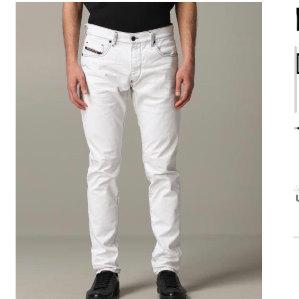 Men's Diesel Safado Regular Slim Straight White Jeans W32 L32 -Wash 0811G
